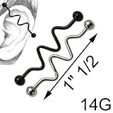 316L Surgical Steel Industrial with Design 14G, 1