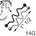 316L Black Titanium Industrial with Design 14G, 1" 1/2 - Sold Individually
