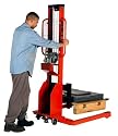 Mobile MW750 Steel Heavy Duty Manual Winch Stacker, 3" - 60" Lift Height, 36" Length x 3" Width Fork, 750 lbs Capacity