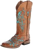 Stetson Women's 13 Inch Burnished Saddle Underlay Riding Boot, Brown, 9 B US