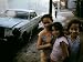1970s America, Three Young Girls Pose in Front of an Abandoned Car in Brooklyn, New Y...