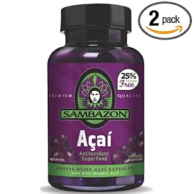 SAMBAZON Acai Capsules, 75-Count Bottle (Pack of 2)