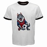 Men's Customized CLIP ART DESIGN ELEMENT 100% Cotton White Ringer T-shirt