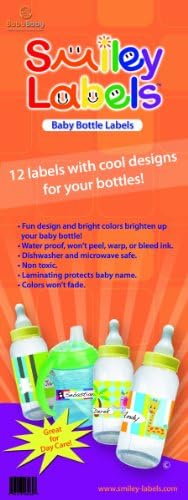 Dishwasher Proof Baby Bottle Labels with Protective Name Laminate