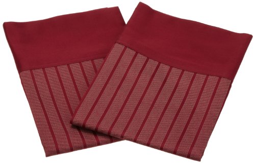 Hampton Collection 300-Thread-Count Cotton Standard Pillow Case Set, Burgundy