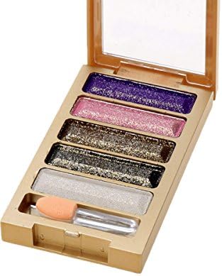 Zeagoo Ladies Stylish Professional Makeup Cosmetic Kit Eye Shadow Palette Metallic Shimmer Powder 5 Colors in Box