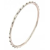 Sterling Silver Bali Bead Design Bangle Bracelet 8