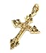 24k Gold Layered (GL) Diamond Cut Fleur De Lis Pointed Spiritual Cross Charm/Pendant ~ LIFETIME WARRANTY