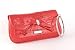 Red faux snake clutch bag wrist handbag with bow and diamante studded wrist ring