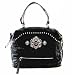 Guess Blondie Large Satchel Black Vinyl Ladies Handbag
