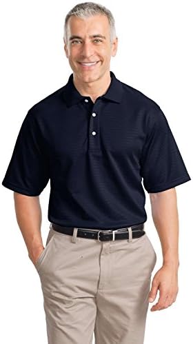 Port Authority Signature - Shadow Stripe Interlock Polo Sport Shirt. K459 - Medium - Navy