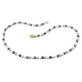 Fresh Water Multi Colored Pearl Necklace With Brass Fish Eye Clasp (4-5 mm)