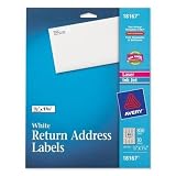 800-LABELS 18167 1/2 X 1-3/4 WHITE RETURN ADDRESS LABELS FOR INK, laser
