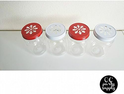 Plastic Mason Jar, Plastic Mason Jar Cups, Red Pink and White, Baby Shower, Kid Mason Jar, Party Supplies, Party Decor, Valentine Party