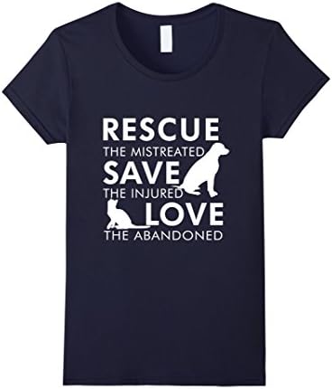Women's Rescue The Mistreated T-Shirt Medium Navy