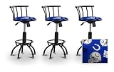 3 24"-29" Indianapolis Colts Seat Black Adjustable Specialty / Custom Barstools Set