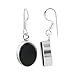 CLES003 Sterling Silver 12 x 16mm Oval Black Onyx title=