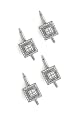Solid 14k White Gold and Diamond Stud-Set (4)
