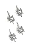 Solid 14k White Gold And Diamond Stud-set (4)
