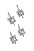 Solid 14k White Gold and Diamond Stud-Set (4)