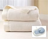 Sunbeam Queen Seashell Tan Dual-Control Electric Heated Warming Blanket