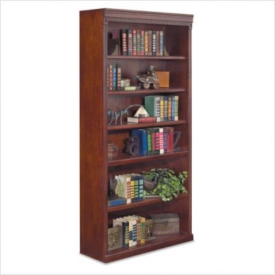 Kathy Ireland Home by Martin Furniture Huntington Oxford 6 Shelf 72H Wood Bookcase in Wheat