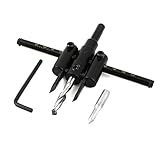 uxcell 自由錐 調節可能 サークルカッター HSS ブラック サークルカッター L六角スパナ形