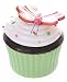 Ganz Green/Brown Ceramic Cupcake Butterfly Trinket Cup & Lid *White Frosting* One Size