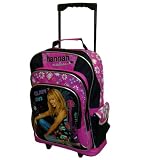 Disney Channel - Hannah Montana Rolling Backpack - Full Size - Black and Hot Pink with Silver Trim