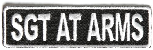 Sgt At Arms Patch 3.5 Inch White - By Ivamis Trading - 3.5x1 inch