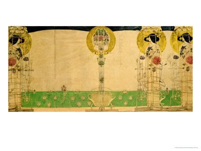 Design for Mural Decoration of the First Floor Room of Miss Cranston's Buchanan Street Tearooms Giclee Poster Print by Charles Rennie Mackintosh, 12x16