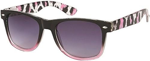 Wayfarer Sunglasses Classic 80's Vintage Style Design (Pink Leopard)