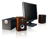 Axiom Audiobyte Computer Speakers - Real Wood Burled Walnut Brown Finish