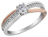 Diamond Engagement Ring 2/5 Carat (ctw) in 14K White and Pink Gold