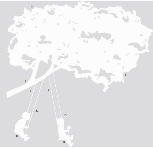 Kids Swinging Tree White Wall Accent Self Stick Decal