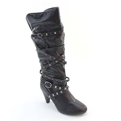 Amazon.com: New Brieten Women's Studded Strappy Kitten ...