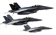 F/A-18F Super Hornets (3 In Sky) Art Poster Print - 11" X 17"