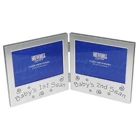 Baby 1st Scan & Babys 2nd Scan Twin Folding Photo Picture Frame Baby Christening Gift