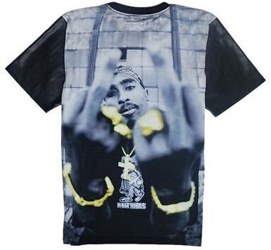 XYZ EMOJI® 3D Cool Tupac 2Pac Me Against the World T-shirt Men's Black Sport Summer Tee Shirts (XX-Large)