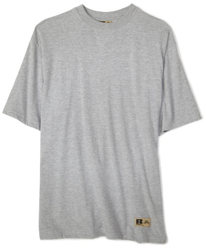 Russell Athletic Men's Big & Tall Basic Short Sleeve Solid Crew Neck T-Shirt, Heather Grey, 4XT