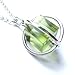 Millennium Collection Sterling Silver Spherical Pendant Green Amber Cube 18