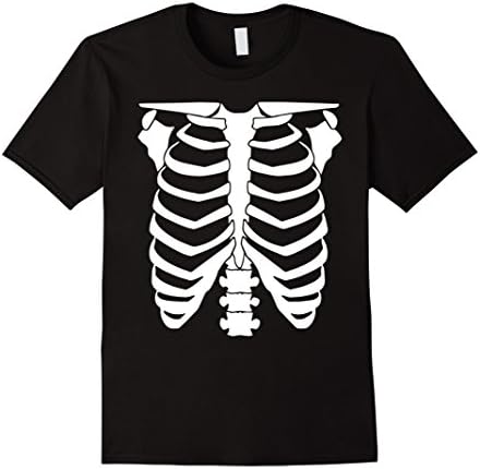 Men's EpicWear Halloween Skeleton Glow In The Dark Costume tshirt 2XL Black
