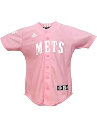 Apparel: MLB New York Mets Pink Youth Jersey By Adidas (Small (8))