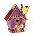 Purple Birdhouse with Finch Jeweled Trinket Box
