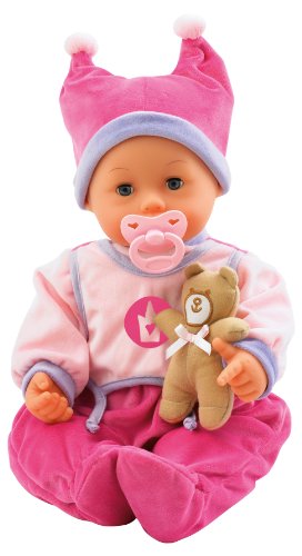 Bayer Design 94277 - Funktionspuppe Kiss me Baby mit Schlafaugen und 18 Babylauten 42 cm