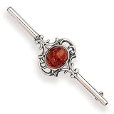 Image of Sterling Silver And Amber Oxidised Brooch