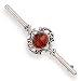 Sterling Silver And Amber Oxidised Brooch