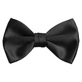Black Satin 1 1/2 Mens Bow Tie
