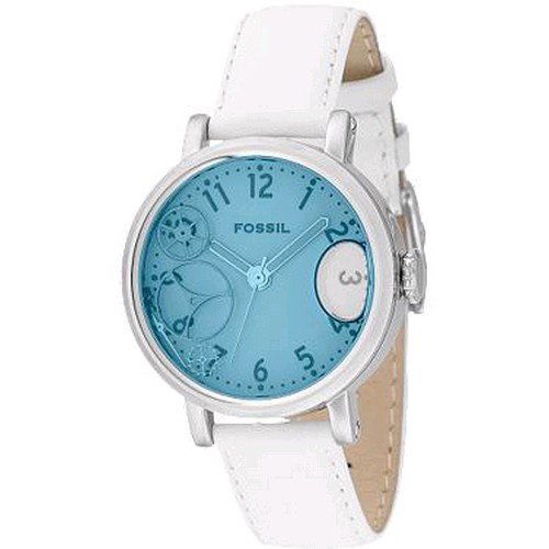 Fossil Women's White Leather Strap Watch