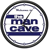 WELCOME to the MAN CAVE Wall Clock sports room gift